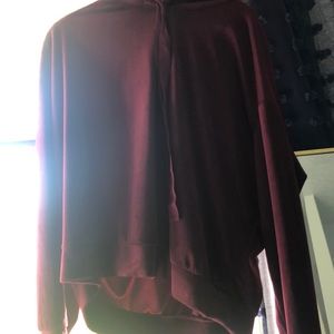 Burgundy velvet sweatshirt